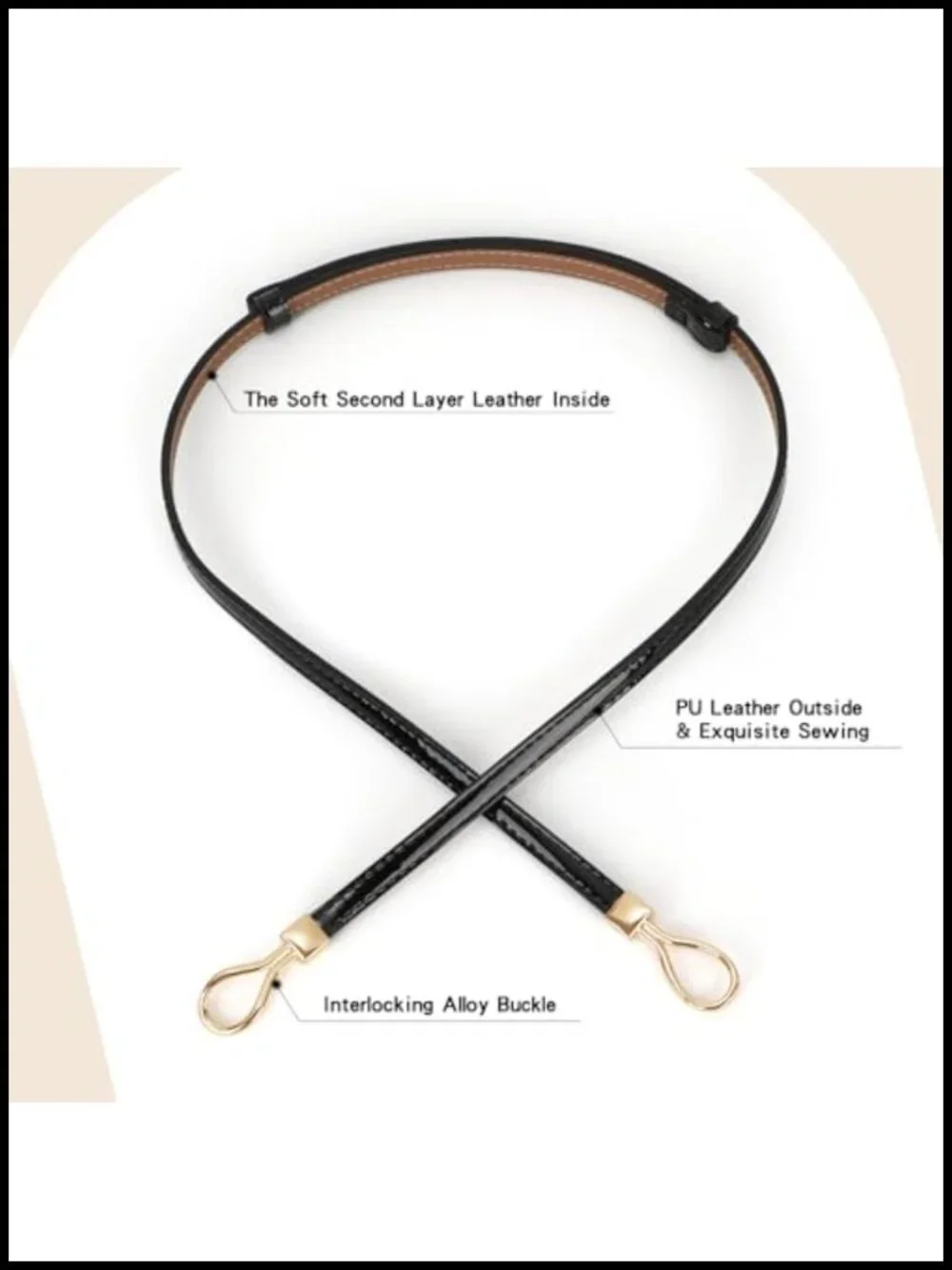 Faux Leather Skinny Belt for Women Adjustable Waist Belt with Buckle